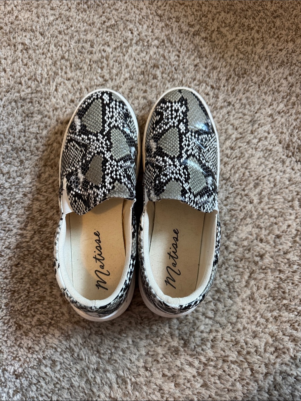 Matisse Snake-Print Slip-On Sneakers